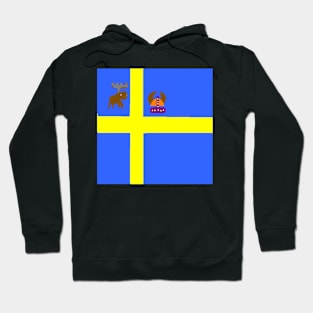 Sporty Swedish Design on Black Background Hoodie